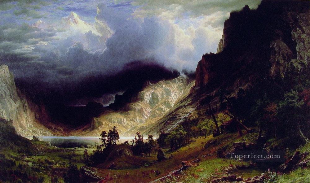 Storm in the Rocky Mountains Albert Bierstadt Oil Paintings